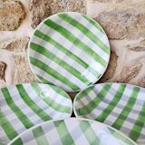 Antique checkered soup plates