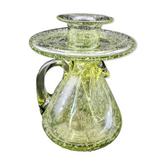 Bougeoir verre soufflé bullé