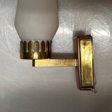 Stil Novo Opaline Glass and Brass Sconces, 1950s, Italy - Set of 2