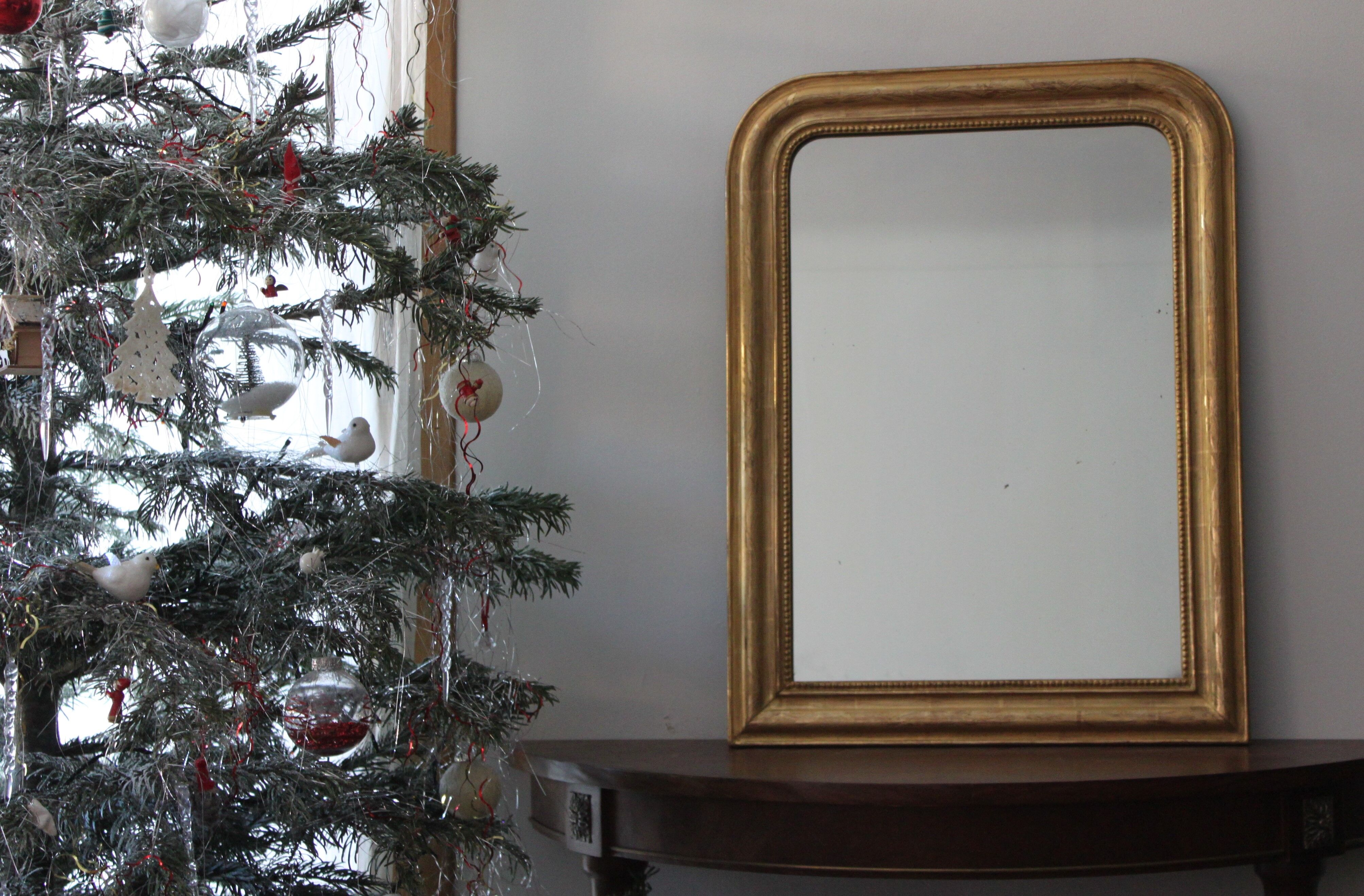 Gilded Louis Philippe mirror dated 1896