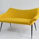 Canapé vintage deux places, république démocratique allemande, 1960, jaune