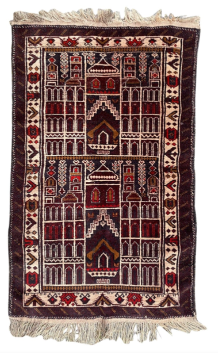 Afghan carpet Baluch vintage 140x86cm