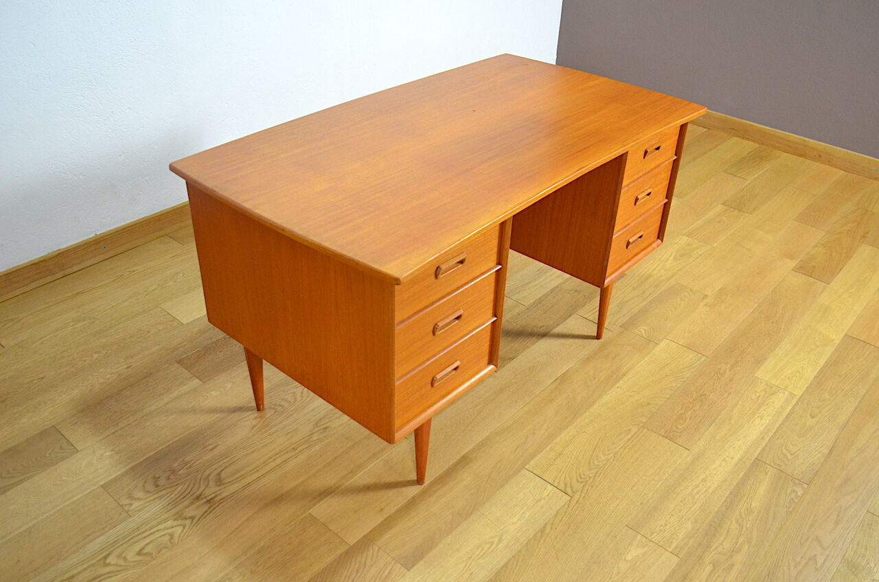 Bureau en teck travail scandinave 1960