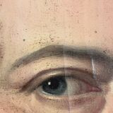 Antique original oil painting of a German opera tenor, large 19th century portrait