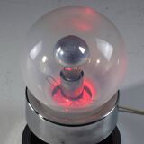 Vintage ball chrome table lamp with red light switch, 1960-1970