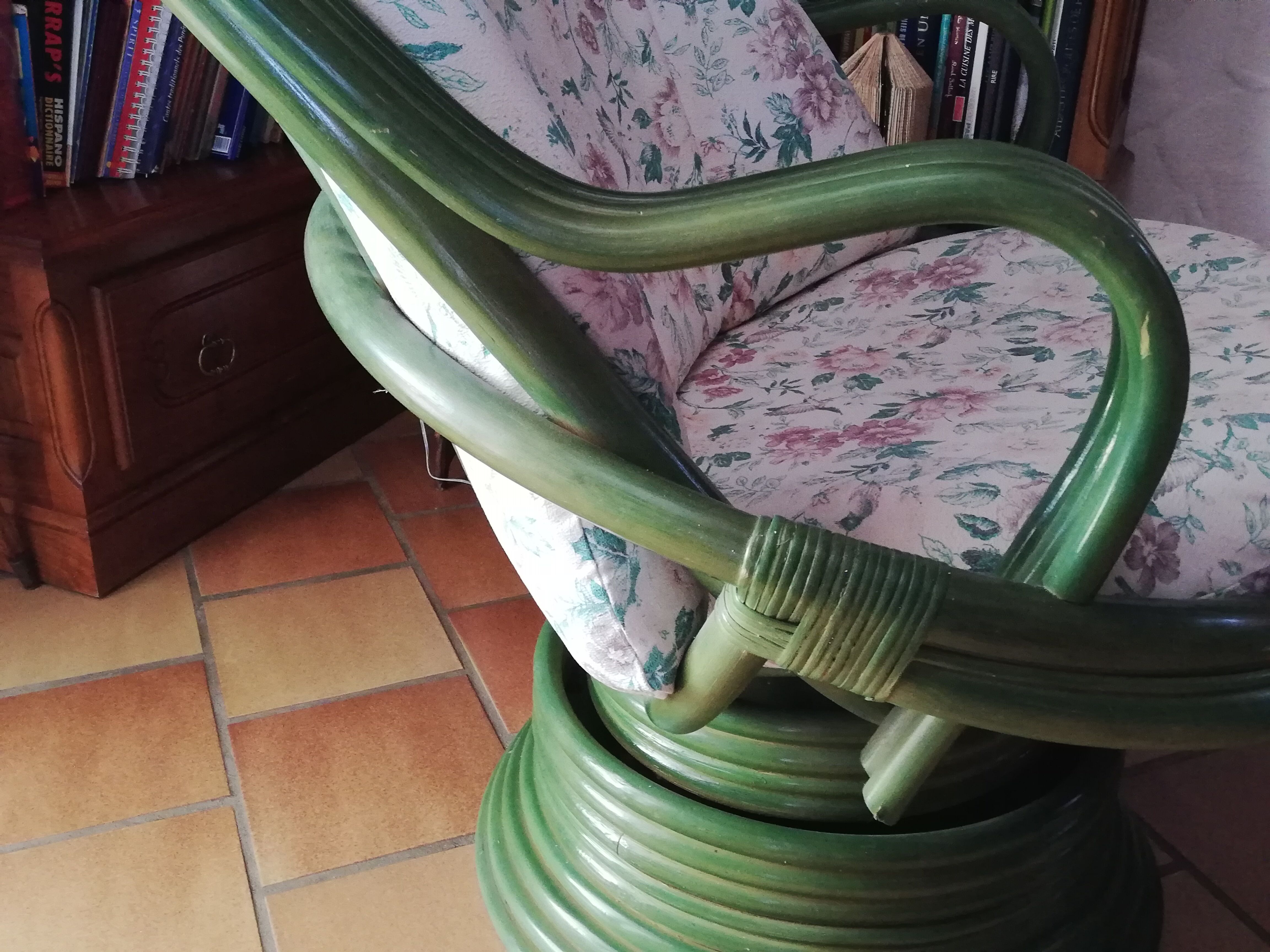 Rocking chair structure bambou