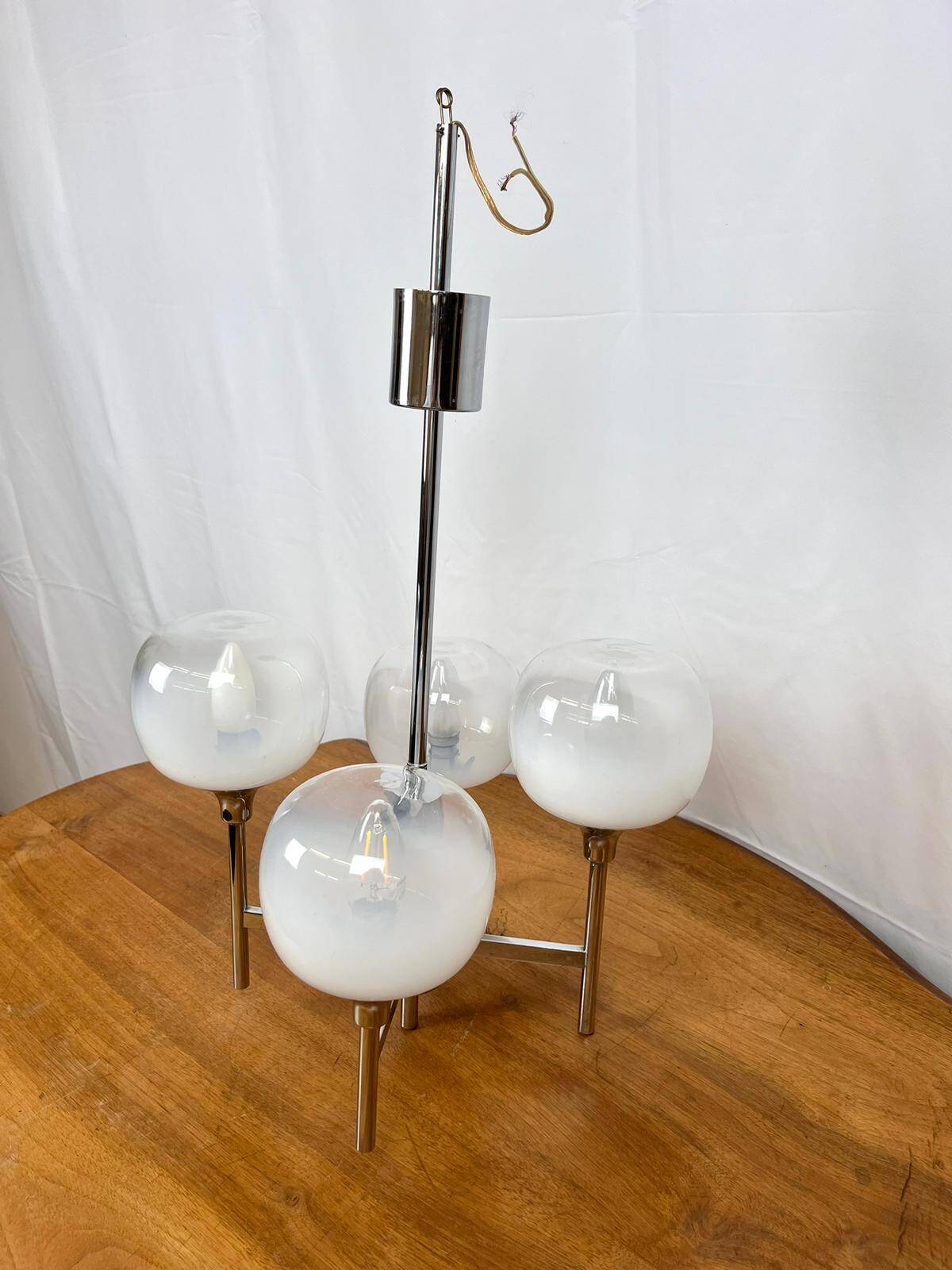 4-light chandelier by Sciolari from the 70s