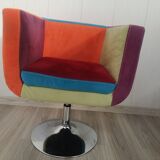 Fauteuil pivotant multicolore