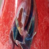 Large Floral Ball Vase/Kaysersberg Art Glassware. Speckled/Volutes