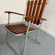 Vintage folding garden set table 4 chairs wood and metal 1960