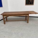 Solid pine table with its extension, 1950s