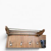 Vintage XL wall coat rack in wood for entrance / Wall coat rack