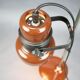1970s Hungarian table lamp, "Space Age" style, in brown enamel.