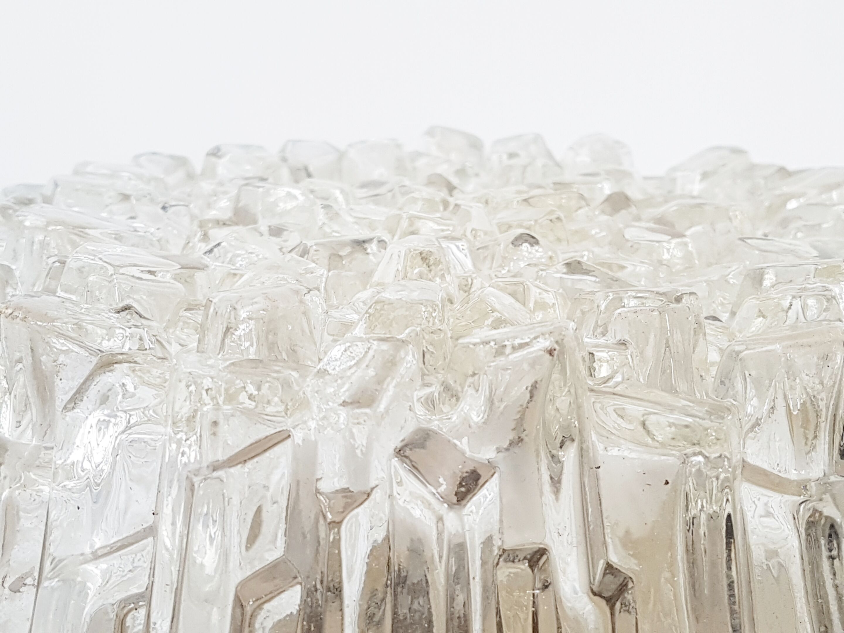 Plafonnier en verre & métal 1960