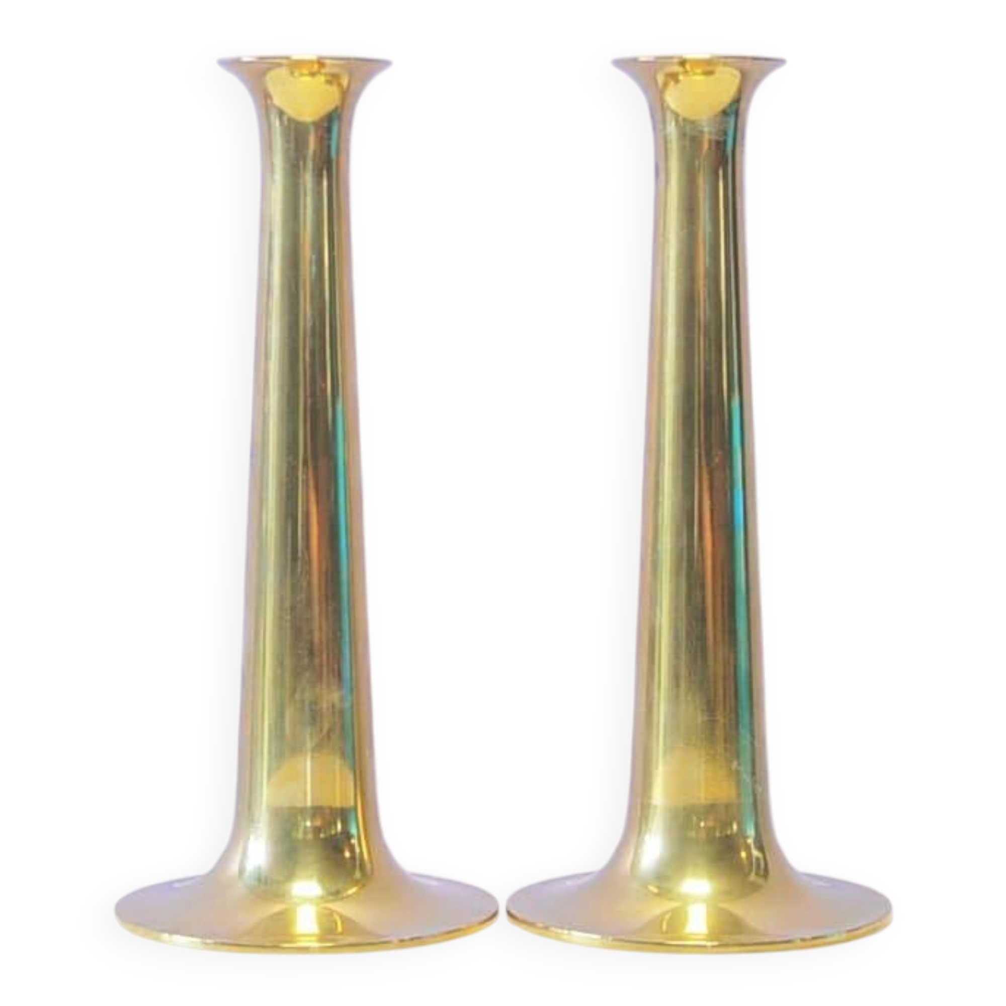 Ensemble de 2 candélabres en laiton Hans Bølling