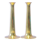 Set of 2 brass candlesticks Hans Bølling