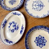 5 large serving plates, French production