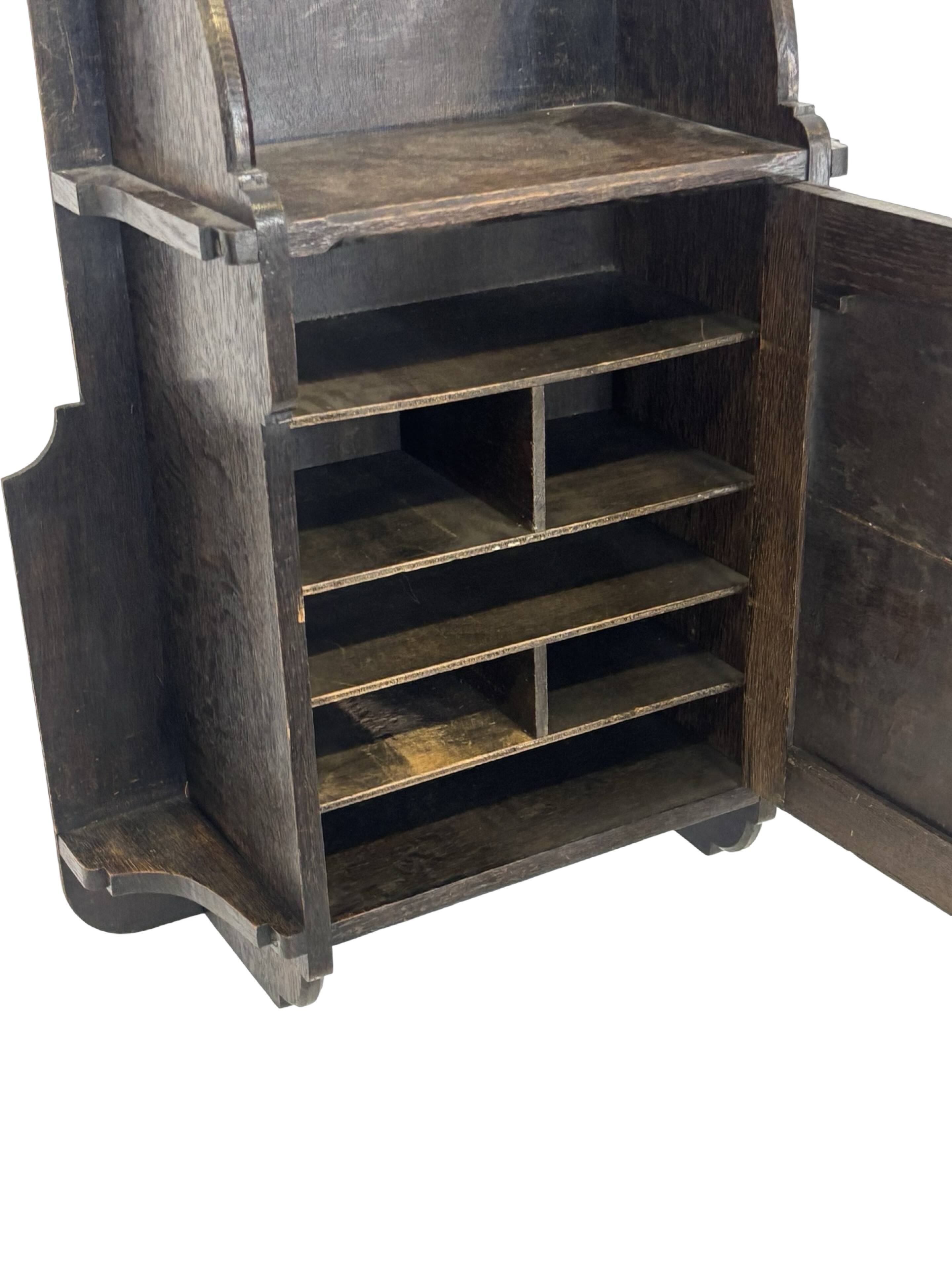 Art Deco hanging cabinet, wall cabinet, 1920s oak design