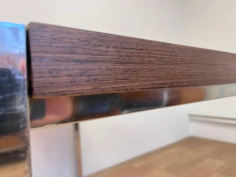 Design Wenge wood and chrome Dining/Office Table by Ladislav Vrátník, 1970s