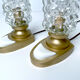 Pair of vintage table lamps, bubble glass, 70s