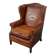 Fauteuil vintage hollandais en cuir cognac