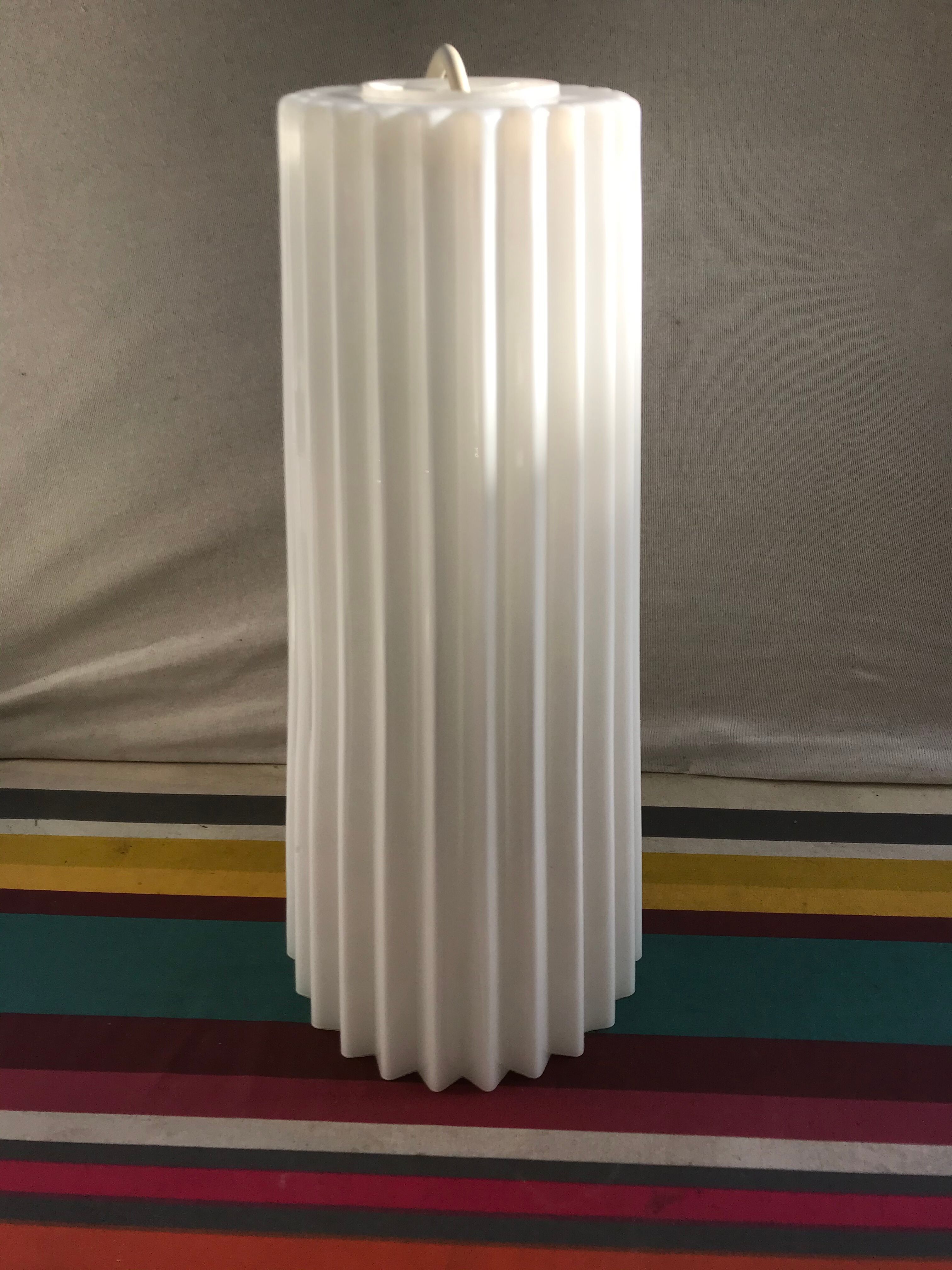 Former scandinavian design hanging opaline white draped made vintage hand