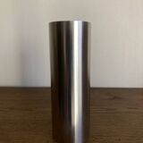 Space Age 1970s brushed steel flower vase