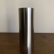 Space Age 1970s brushed steel flower vase