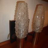 Lot 2 wall lights chrome glass 1960