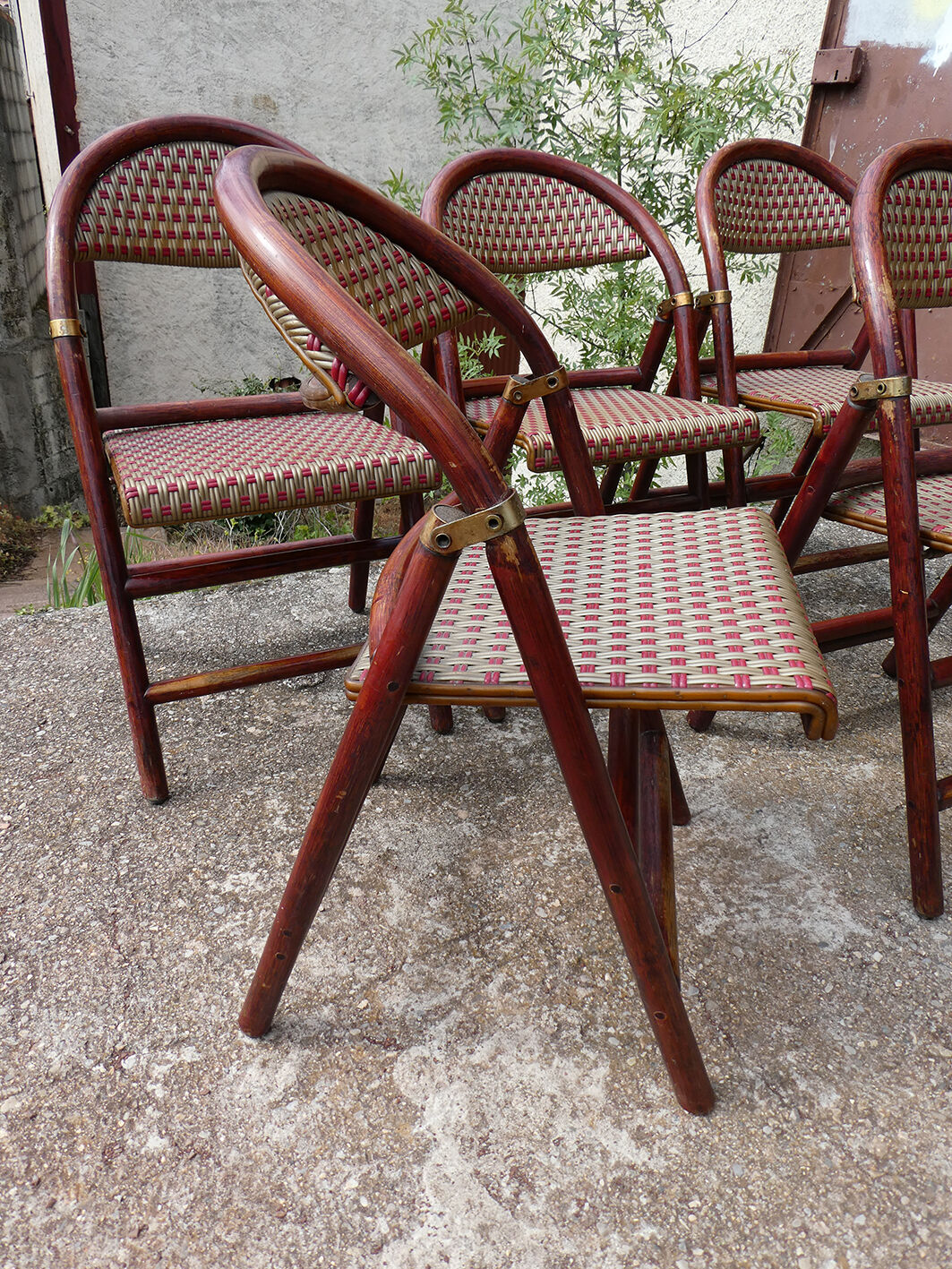 Lot of 5 folding bistro chairs of terrace type "parisian"