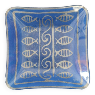 Yves Blayo painted glass pocket tray
