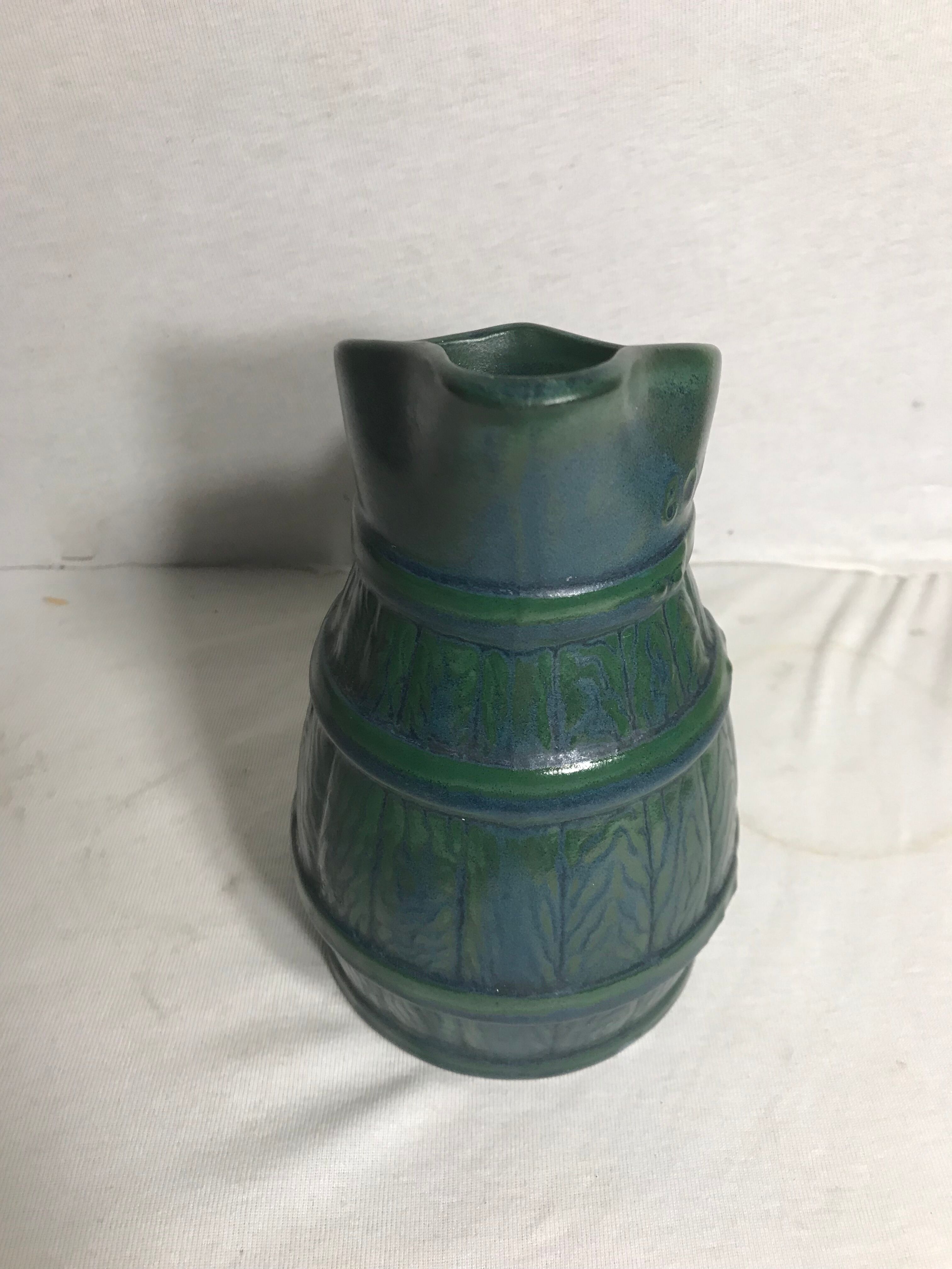 Former pitcher 80cl enamelled ceramic + cove blue green kitchen vintage