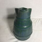 Pichet 80cl céramique émaillée + anse bleu vert cuisine vintage