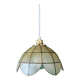Vintage pendant light in mother-of-pearl and brass