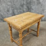 Antique pine table, folding and rotating