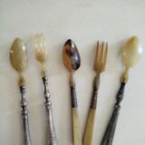 Antique horn and silver cutlery