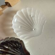 Vintage shell butter dish Made in France – moulded glass