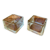 Duo of Lumax glass pockets, XL size, vintage 1950s.