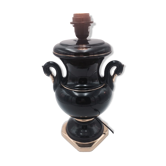 Foot lamp in Black ceramic baluster, 80s