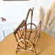 Vintage bamboo rattan magazine rack