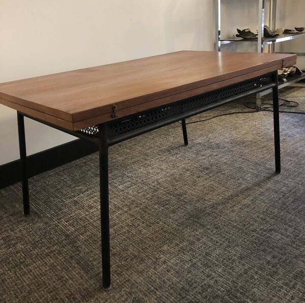 Table basse ou haute bois et métal noir