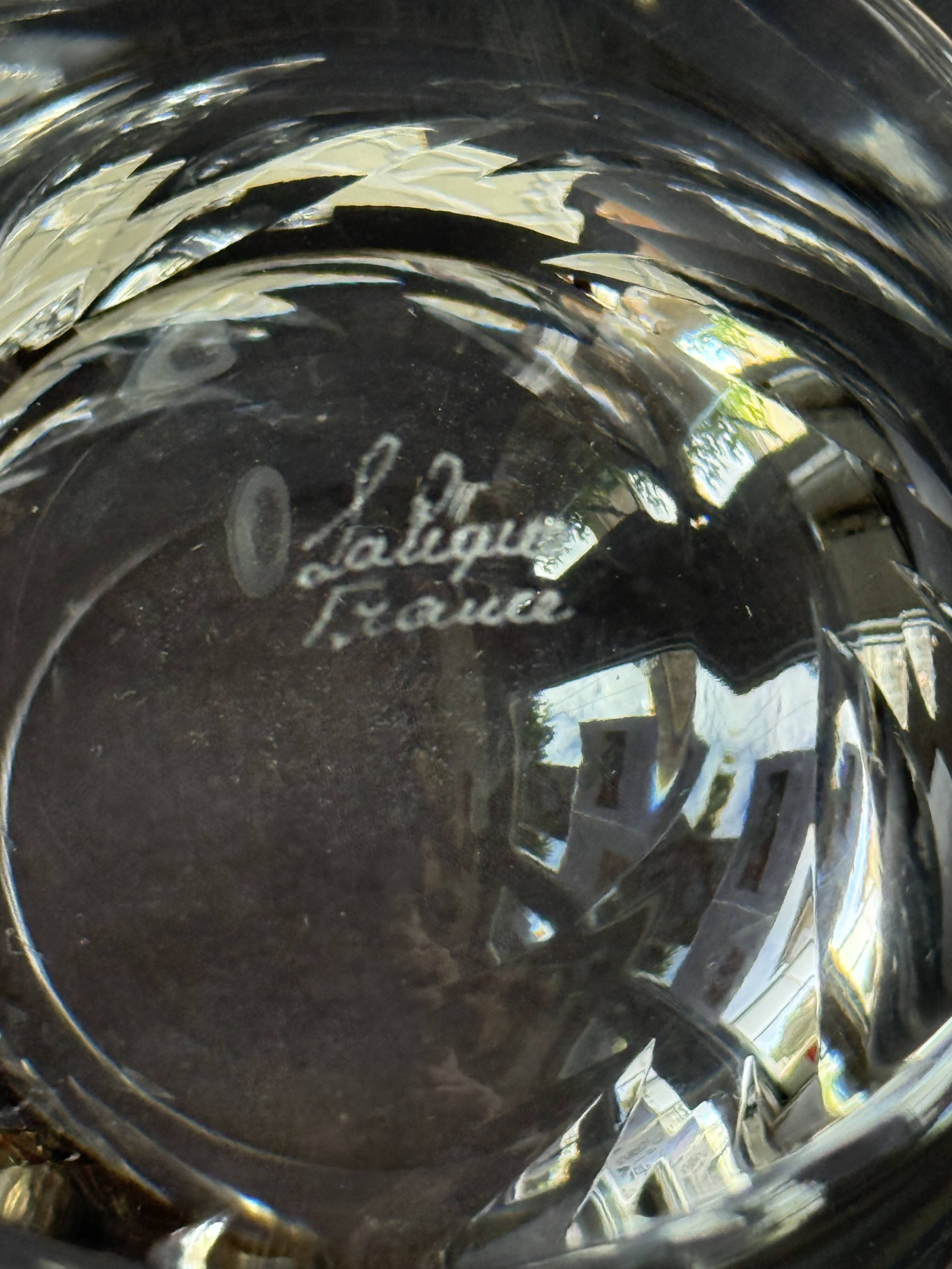 6 Lalique France Artois whisky glasses in a box