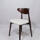 Scandinavian dining chairs set of 6 pearl bouclé
