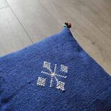 Blue Moroccan Berber cushion in cotton
