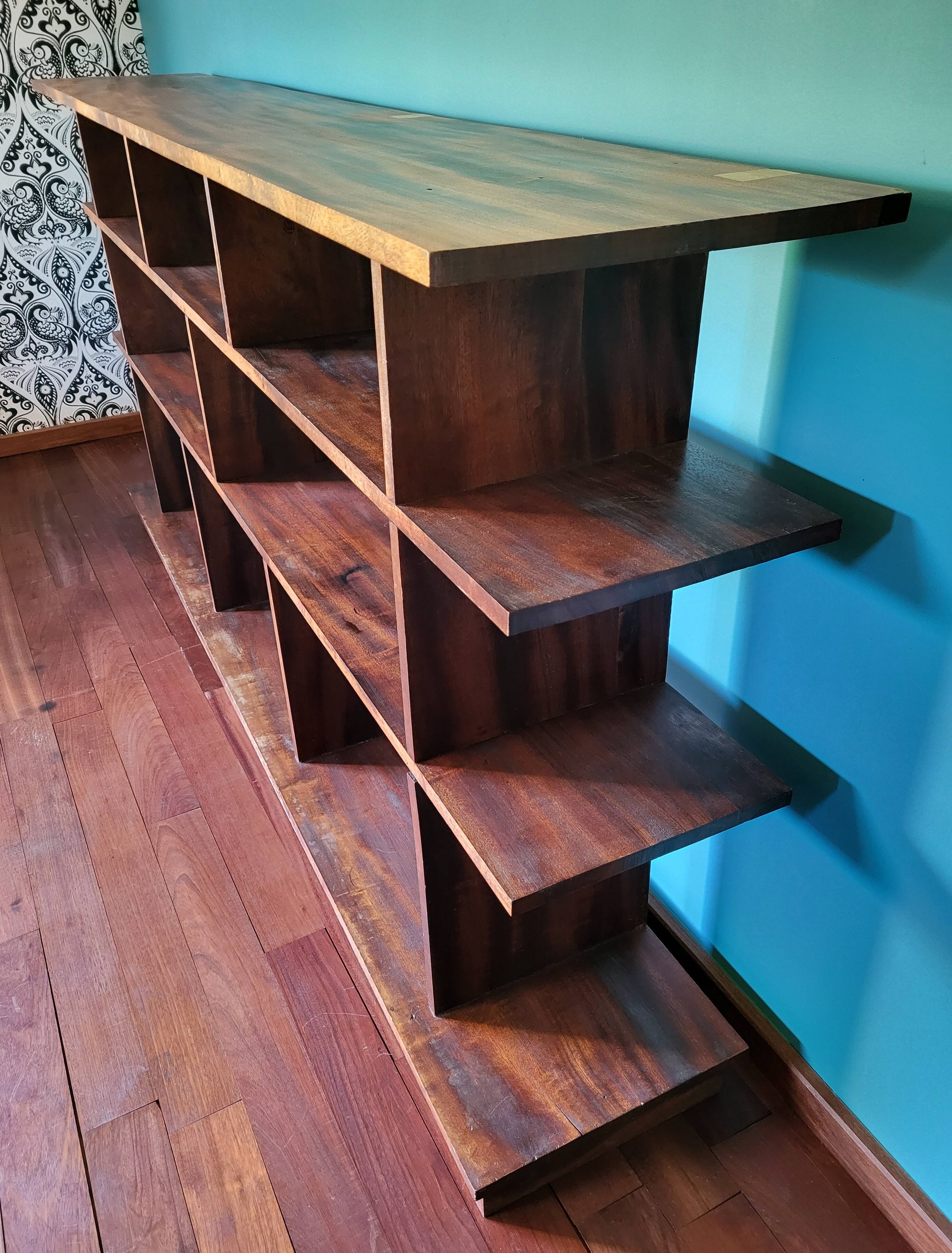 Asymmetrical bookcase 16 compartments rosewood partition