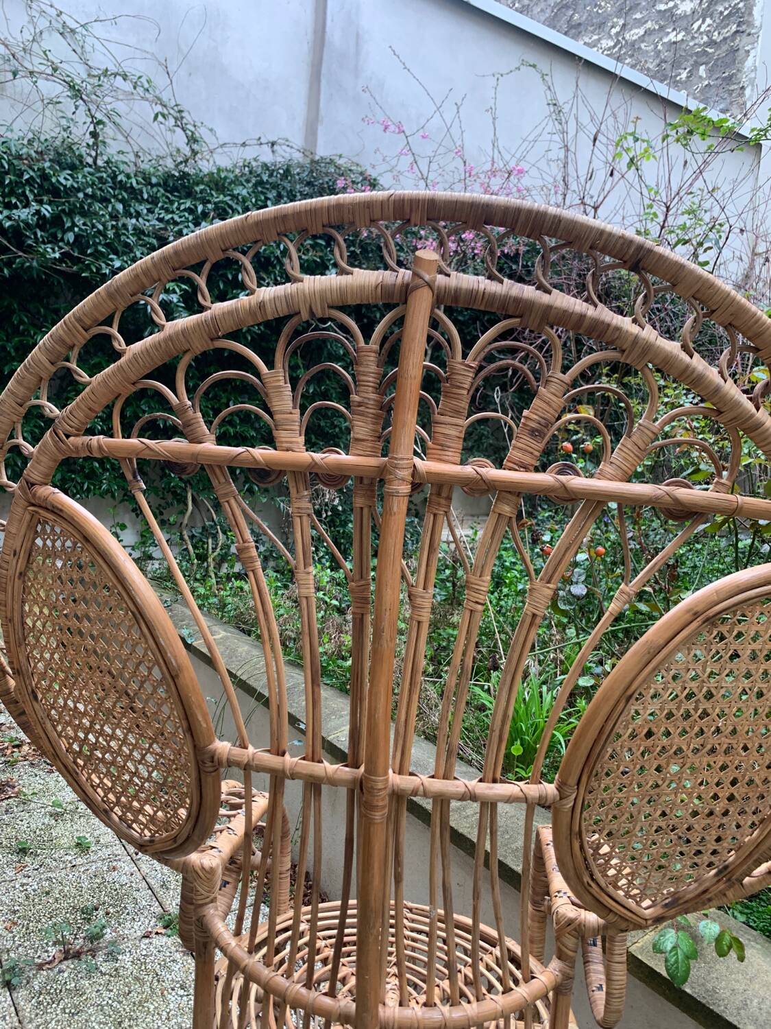 Peacock rattan armchair