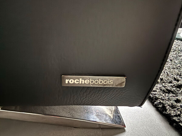 Canapé 3places cuir noir Roche Bobois