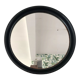 Vintage round mirror in black gilac plastic