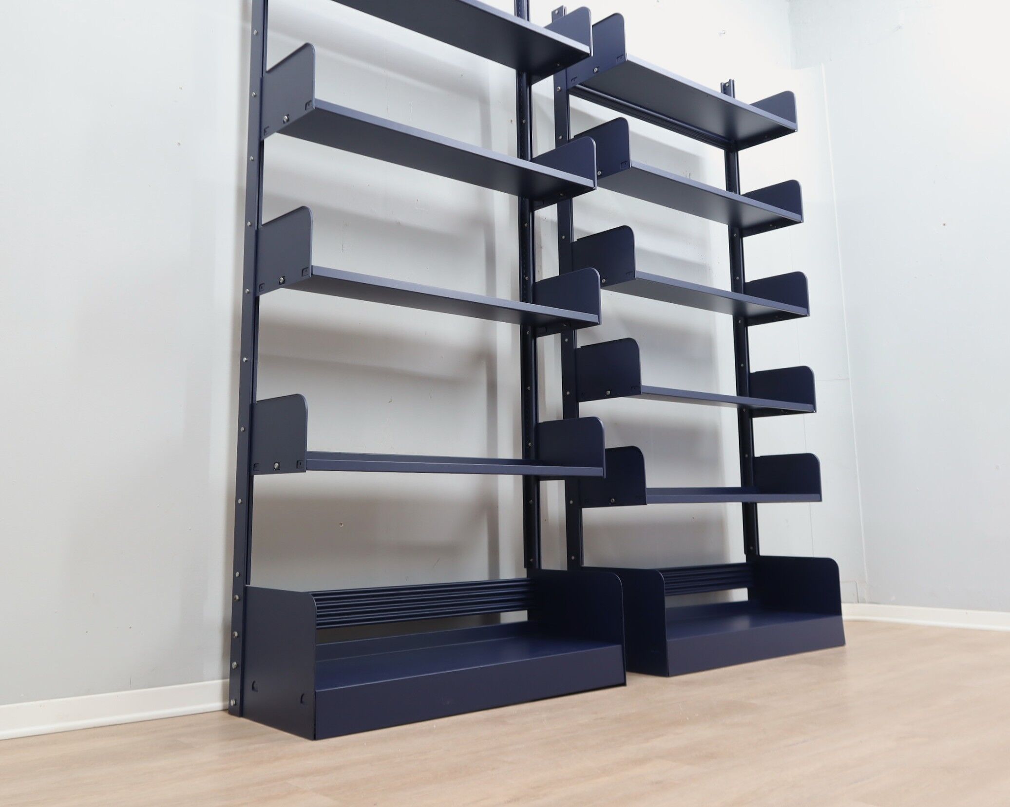 Restored Congresso modular metal bookcases LIPS VAGO 1970s, set of 2
