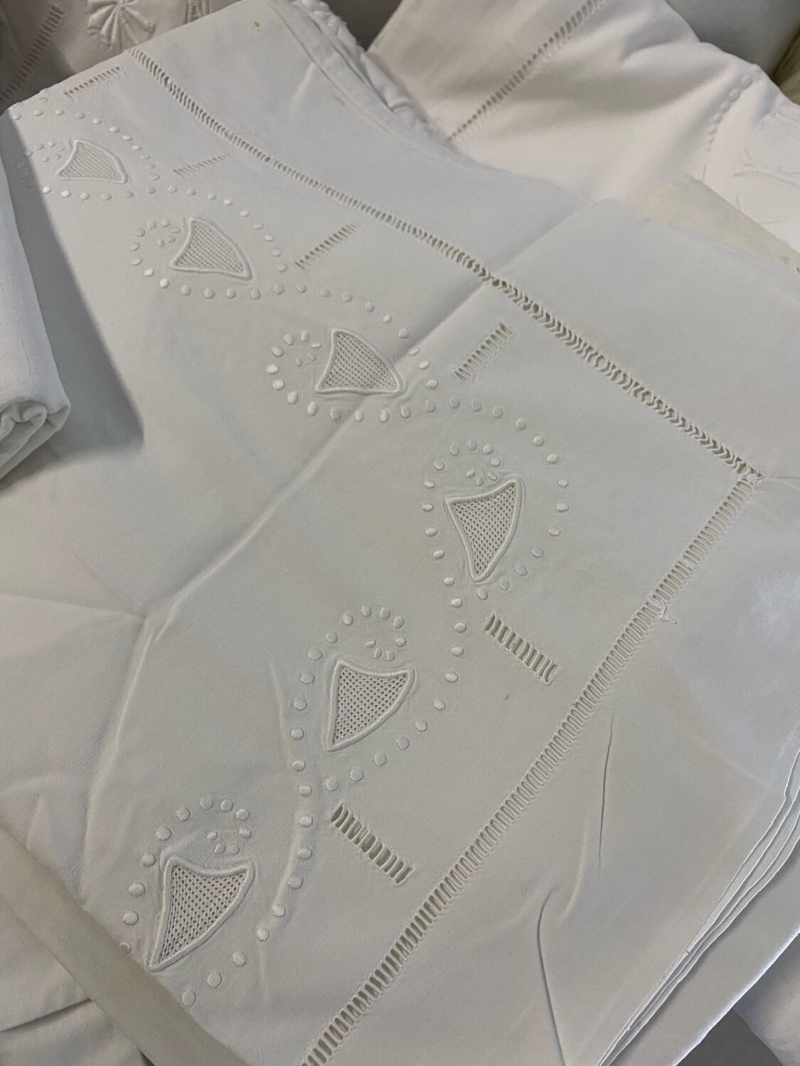 Antique embroidered sheets